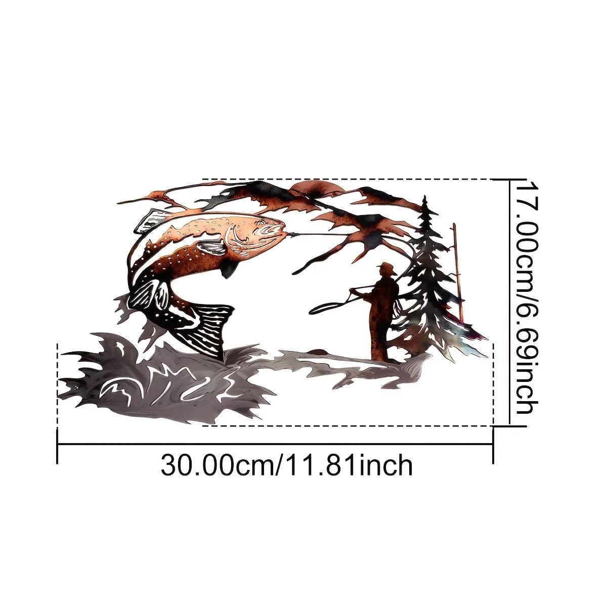 

EyeCatchingly Crafted 3D Metal Wall Art Featuring Mallards And Trout Perfect For Rustic Living Room Decor