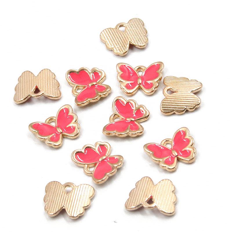 10 Colors 10*13mm KC Gold Enamel Butterfly Charms for Necklaces & Bracelets