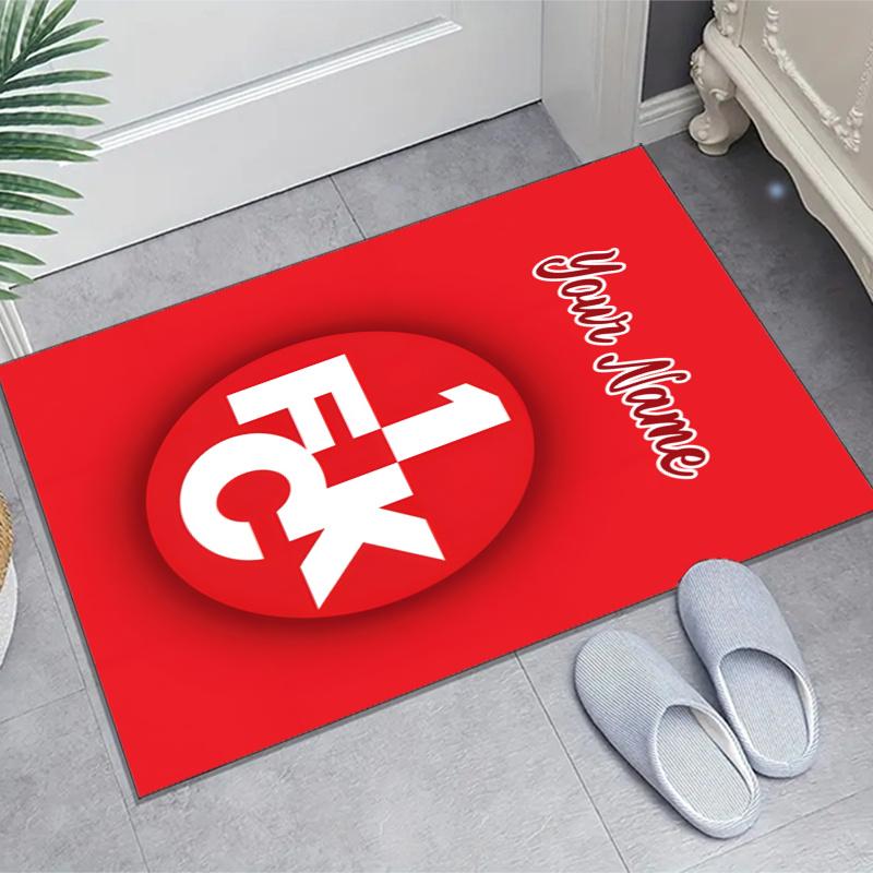 1.FC Kaiserslautern Design Area Rug Personalized Name- Non-Slip, Soft & Cozy Floor Mat for Living Room, Office - Indoor/Outdoor Carpet