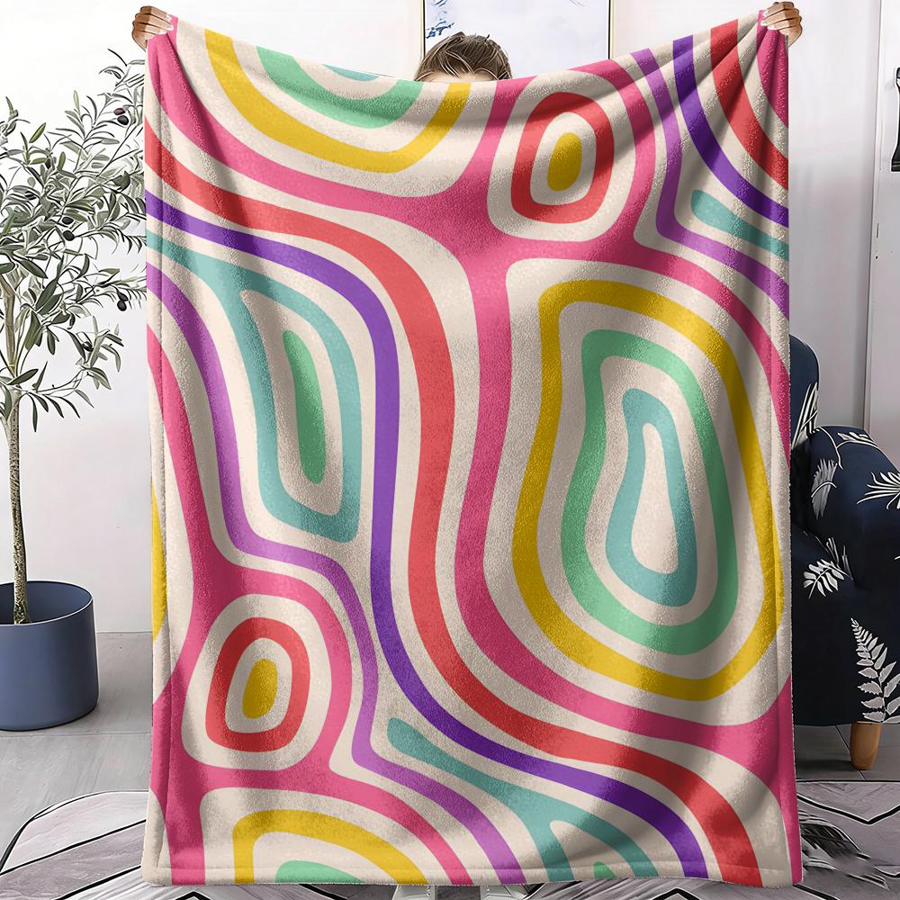 Colorful Vectors Throw Soft Flannel AC Blanket Lightweight Summer Nap Throw Cozy  Blanket for Sofa Bed Travel Home