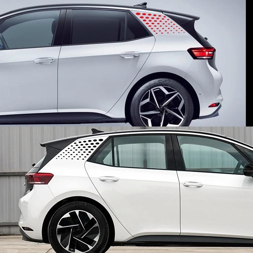 2Pcs Car Body C Pillar Stickers Dots Style DIY Vinyl Decals Auto Decoration Stickers Accessories For Volkswagen VW ID.3 ID3 GTX