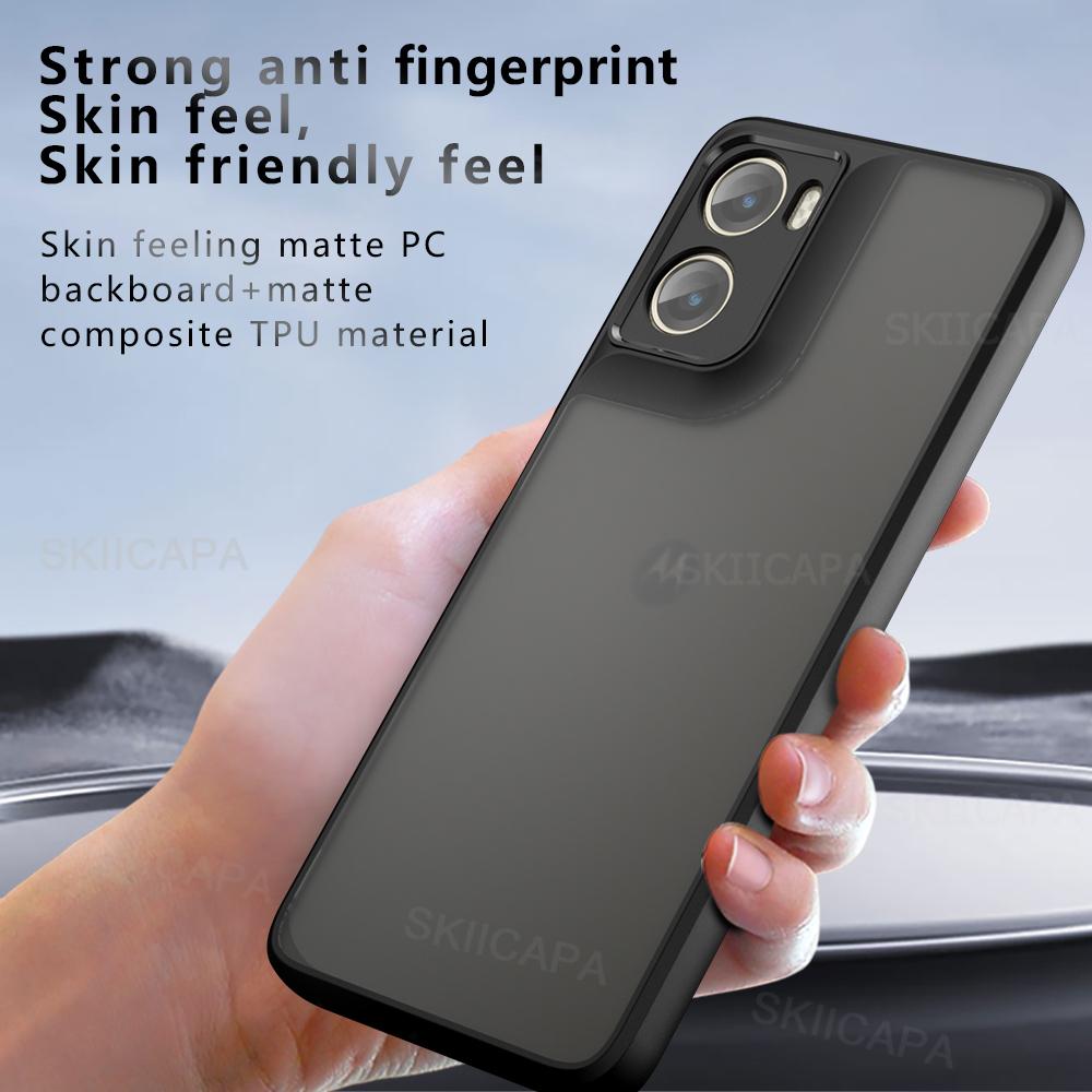 Stoßfeste Matte Handyhülle für Moto G06 Hartes Acryl Weicher Bumper Transparente Rückseite Abdeckung Hülle für Motorola Moto G06 Power Funda