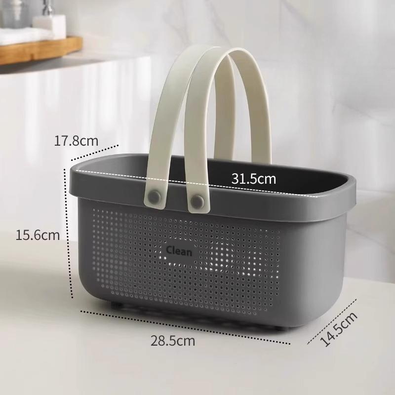 Portable Handle Bath Basket Plastic Mesh Basket Bathroom Shower Wash Bath Large Capacity Storage Basket Toilet Cleaning Supplies