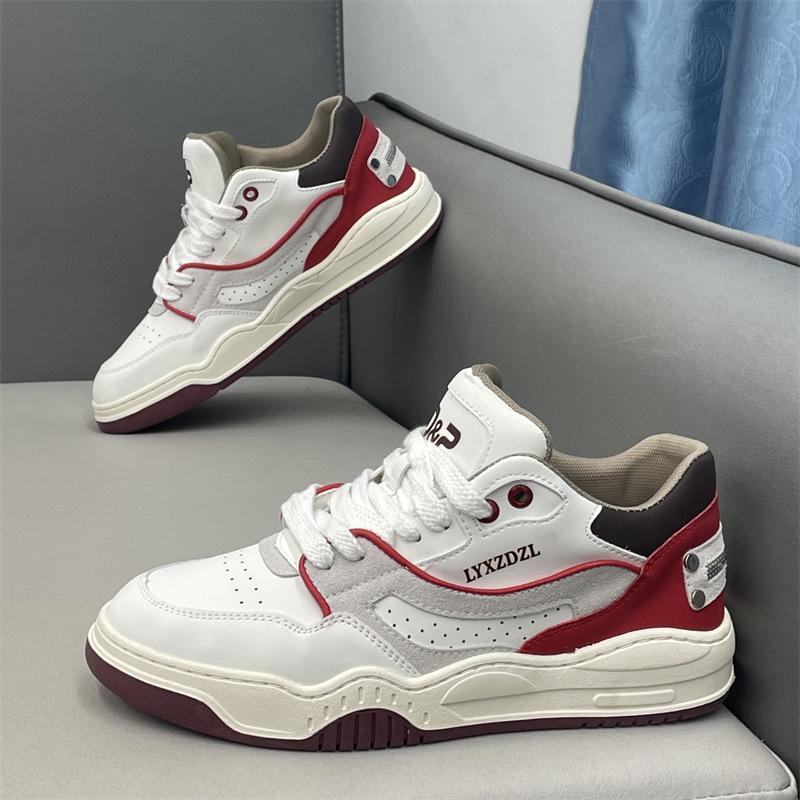 Autumn new leather soft-soled low-top shoes sports and leisure board shoes light zmd