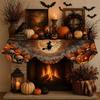 Halloween-Kamin-Schal mit Zackensaum Landhausstil Gruselige Kamin-Dekoration Herbst-Wohnkultur