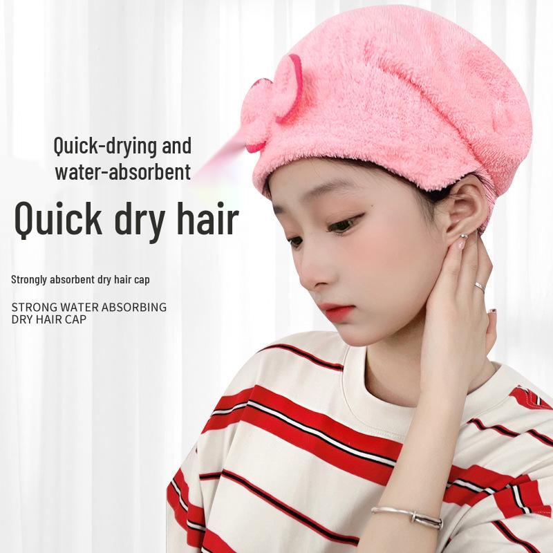 Women's Quick-Dry Super Absorbent Double-Layer Hair Drying Cap Towel