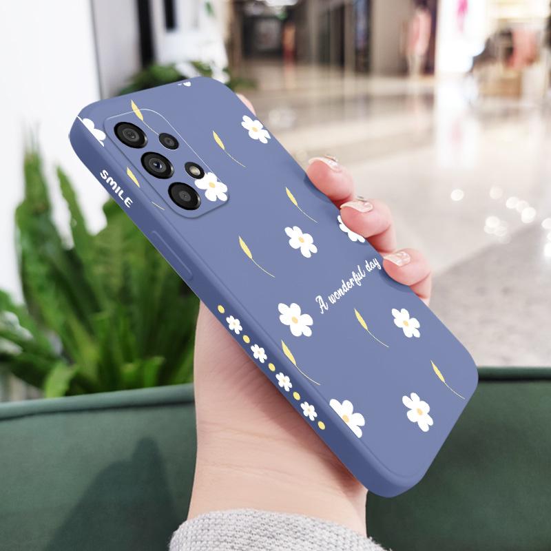 

Rain Daisy Phone Case For Samsung Galaxy A73 A53 A33 A23 A13 A72 A52 A52S A32 A22 A12 A71 A51 A31 A21S 4G 5G Cover Samsung A52