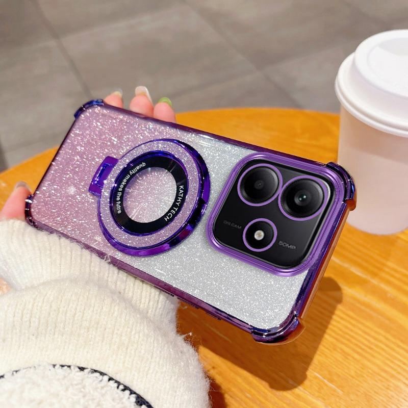 Luxury Glitter Bracket Case For Realme 14ProPlus 14Pro 13Pro 11 12 C30 C30S C31 C33 C35 C55 C61 C63 C53 Case For 13ProPlus Cover