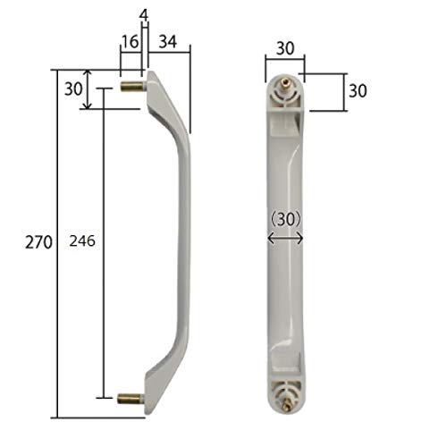 Panasonic for bi-folding door: Arched bar type (B type) handle (off white) <Made of resin> [GRXGD512210]