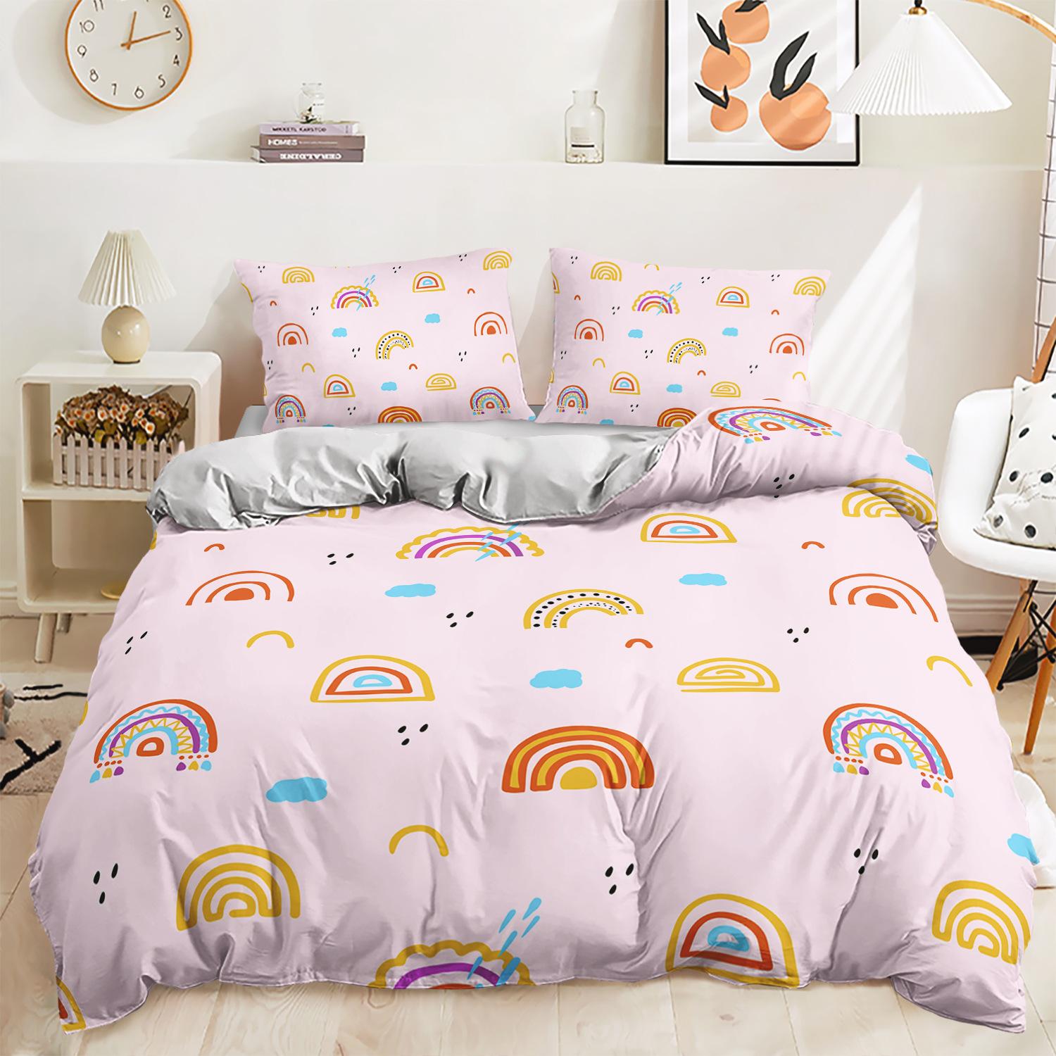 

Three-Piece Cartoon Princess Powder Quilt Cover Bedding Digital Printing Kit 135 * 200 (2pcs set) 90g
