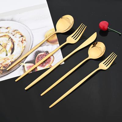 Set di Posate da Cena Dorato da 20 Pezzi Set di Posate in Acciaio Inossidabile Coltello Posate Argento Specchio Forchetta da Dessert Cucchiaio Set di Posate da Tavola