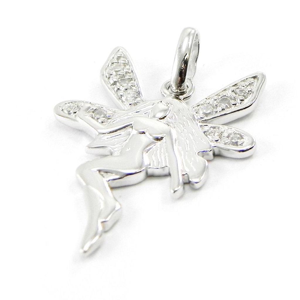 Les Trésors De Lily [D6755] - Silver Pendant 'Tinkerbell' White
