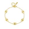 Rhinestone Hollow Gold-Plated Eye Pendant Chain Jewelry Set