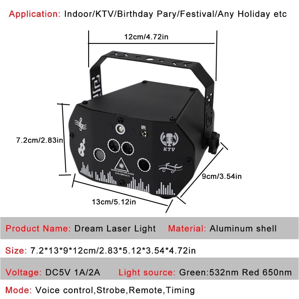 Aurora Pattern Disco Light Led Dream Laser Lights Projector Lamp For Wedding Birthday Voice Control