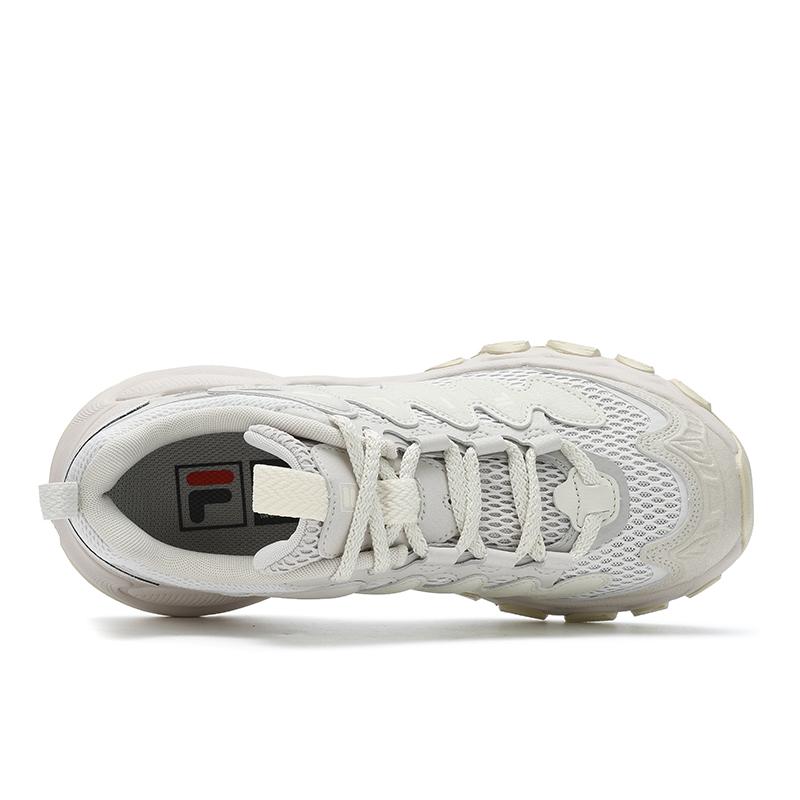 FILA TRUFFLE Textile, Synthetic Leather Height Increasing Low top Chunky Sneakers Women's White Gray F12W521112FWM
