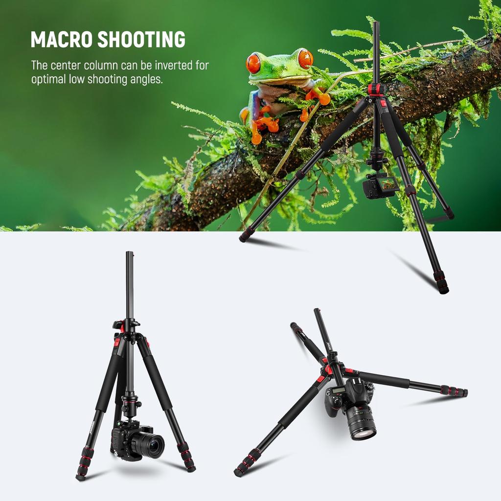 NEEWER 200cm Camera Tripod Monopod with Center Ball QR and Horizontal Tripod with Overhead Camera Mount for Overhead Suitable for Made of Aluminum