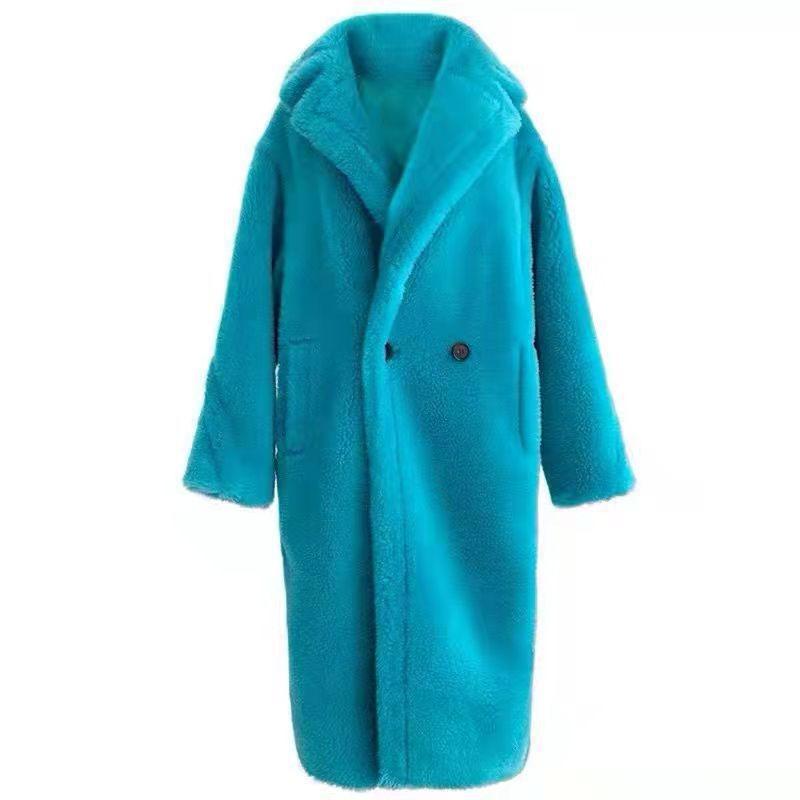 Imitation Fur Granular Imitation Wool Coat Long Coat Teddy Bear Imitation Fur Long Coat