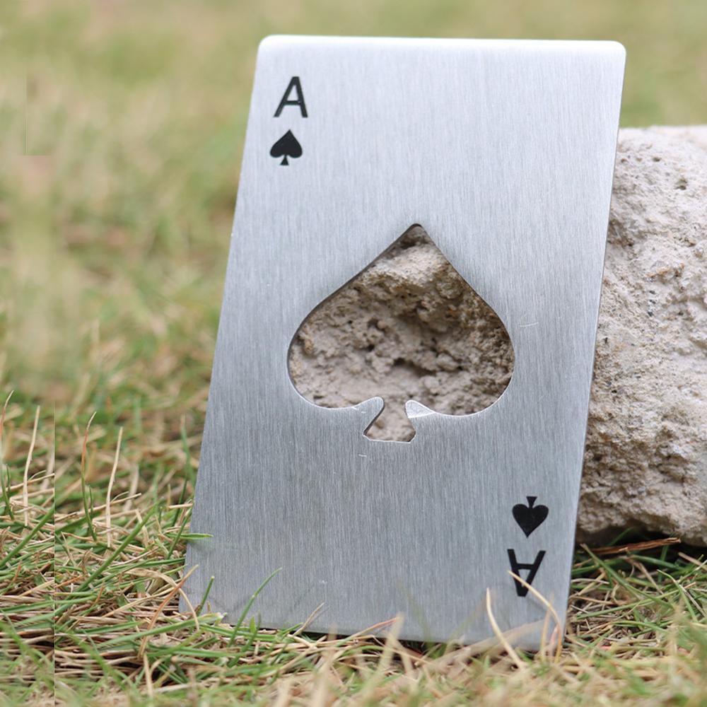 Otvírák na pivo Samolepka na ledničku, Kreativní nerezový Pikové eso Pokerová karta Personalizovaný otvírák na láhve Otvírák na láhve
