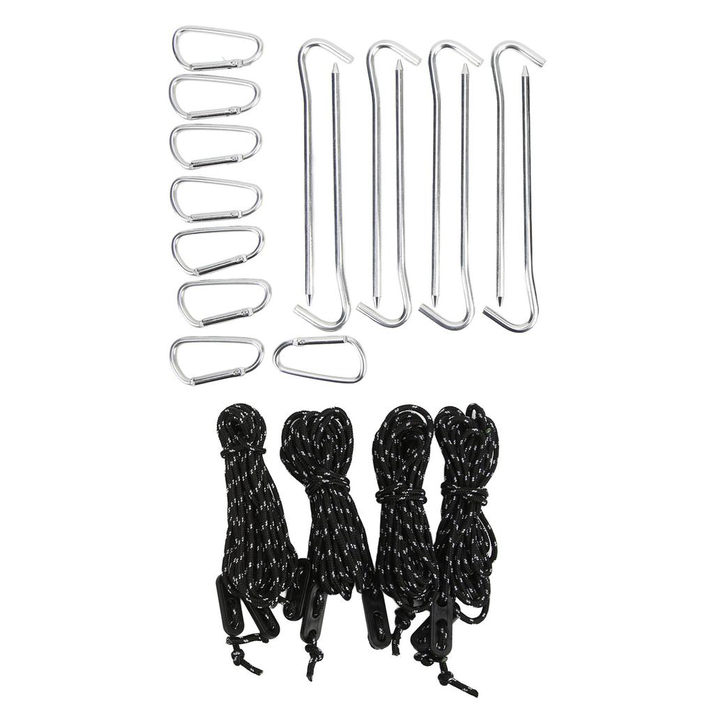 Camping Tent Stakes with 2m Wind Ropes Aluminum Buckles for Outdoor Picnic Adventure