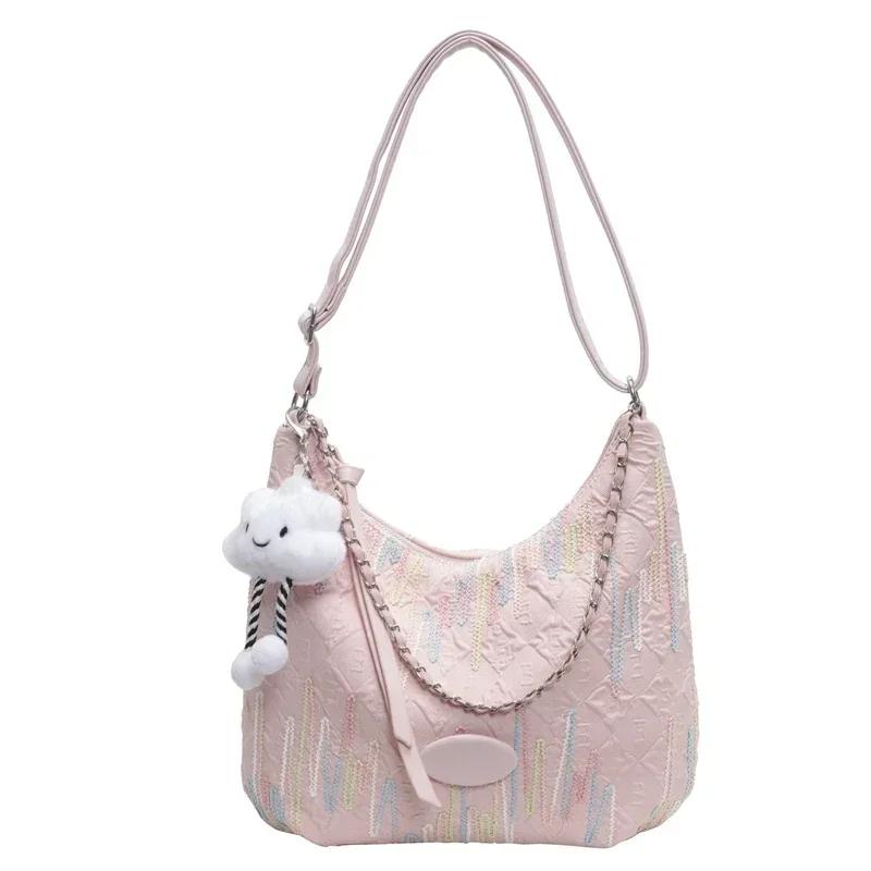 

Женская сумка-маятник большой вместимости, универсальная сумка через плечо в радужную полоску, элегантная, новая