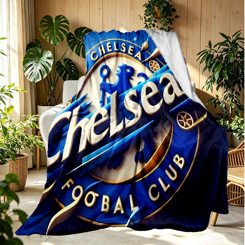 Football club.C Pattern Blanket for Home Decoration, Bed, Sofa, Car Travel, Camping, Suitable for All Seasons, Birthday Christmas Gift