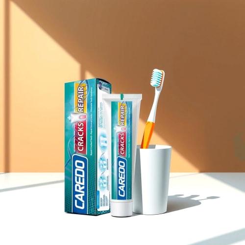 CAREDO Crack Repair Toothpaste, Enamel Repair, Fluoride-Free, Sensitive Teeth Care, Repairs Fine Cracks, Remineralizes Teeth, 100g