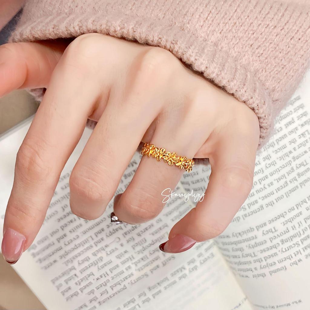Golden Small Daisy Flower Ring - Light Luxury, Fresh Summer, Hawaiian, Niche Design, Versatile Finger Ornament