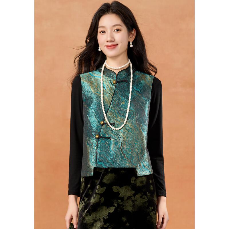 Women's New Chinese Style Stand-Collar Disc Button Vest