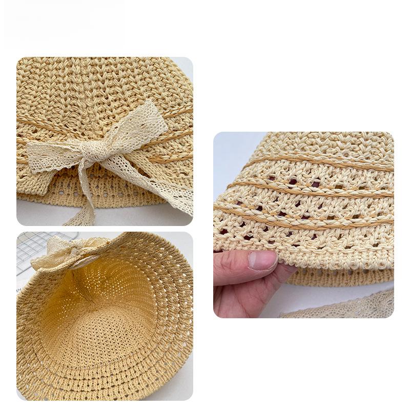 2025 Damen Neuer Hohlstroh Fischerhut Outdoor Sonnenschutz Vielseitige Mode Atmungsaktiver Hut