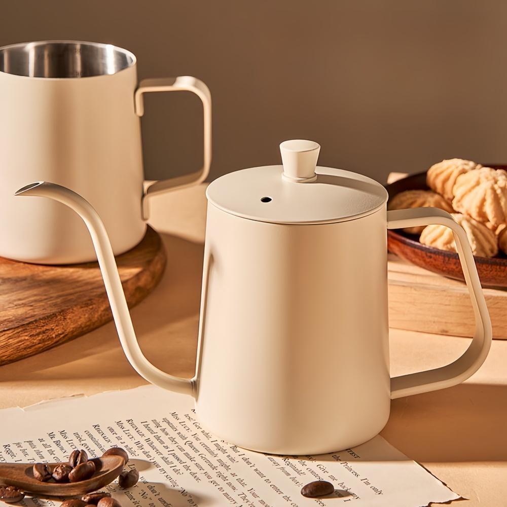 Thickened Stainless Hand Drip Coffee Hot Water Pot with Lid Gooseneck Kettle Hanging Ear Coffee Home Kitchen Cafe Accessories