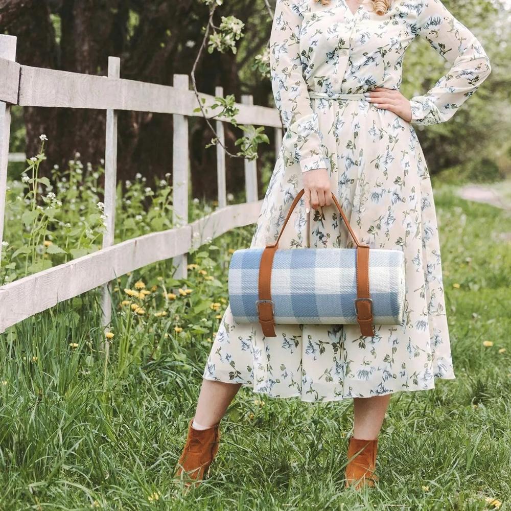 Nepromokavá zahradní pikniková deka 200x200 cm - modrá