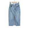 Spring New European and American Retro Ins Casual Loose Cotton Mid-Length Split Design Denim Skirt