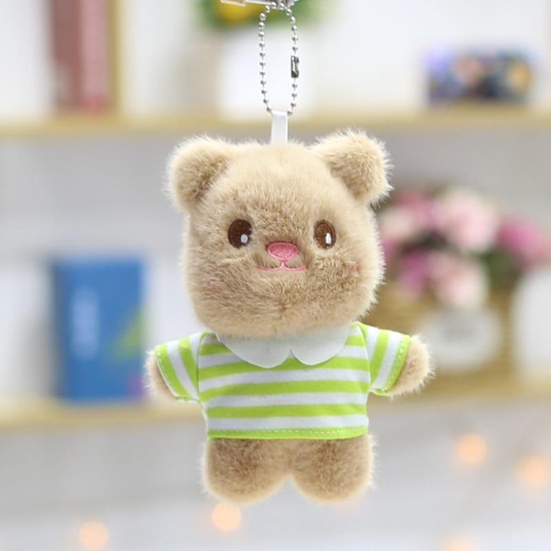 Cute Cute T-shirt Bear Pendant Butter Bear Plush Toy Doll Bag Hanging Ornament Doll Keychain