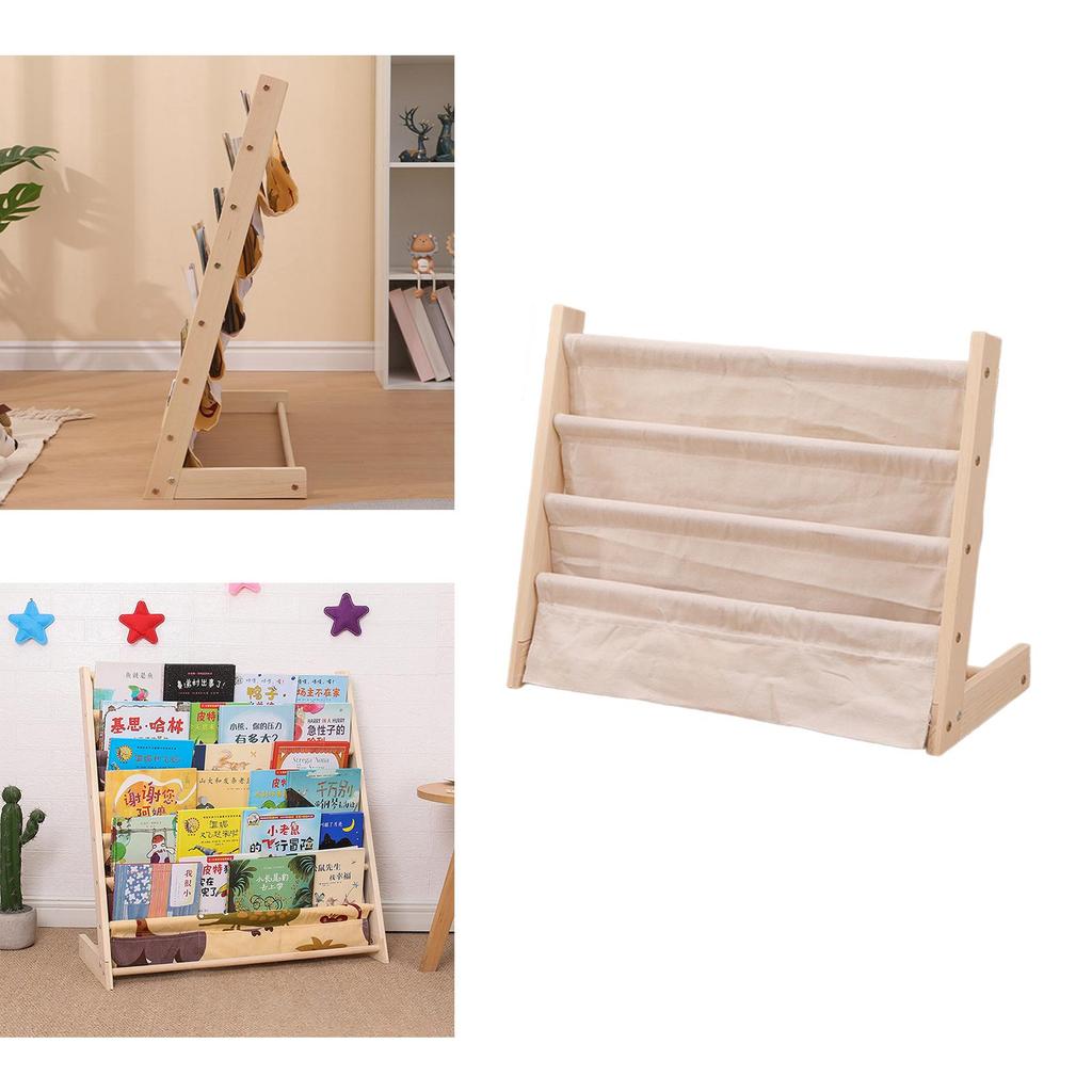 Rack Wooden Bookshelf Children's Bookcase Organizer