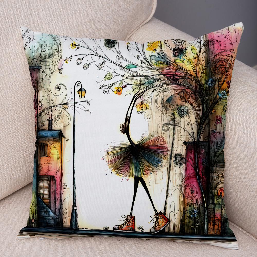 Nordic Style Geometric Women Cushion Cover Decor Cartoon Children Soft Plush Pillow Case 45X45Cm Pillowcase For Sofa Home Car