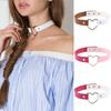Women's Punk Faux Leather Love Heart Collar Choker Necklace Jewelry Charm Gift