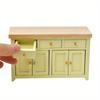 1/12 Scale Dollhouse Cabinet Living Room Miniature Birch Doll House Simulation Storage Cabinet DIY Accessories