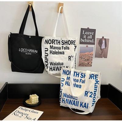 Neue lässige literarische Handtasche einfache bedruckte Canvas-Tasche modische Schulter-Damentasche