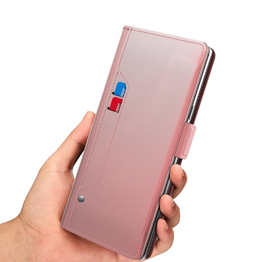 For Realme 12 4G/12+ 5G Phone Case Mirror Design Anti-Scratch Leather Flip Cover