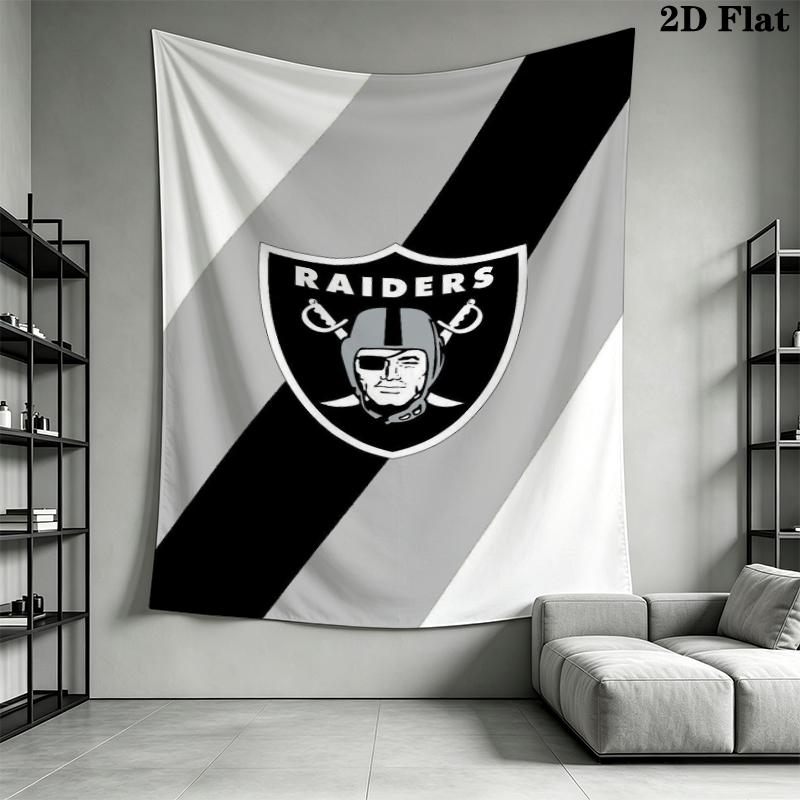 Las Vegas Raiders Wall Tapestry Aesthetic Wall Hanging Printed Fabric Blanket Decorative Tapestries for Bedroom Living Room Home Decor