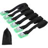 XSTRAP STANDARD Padded Cam Lock Buckle 6PK 8FT Powersports Tie-Downs Black Lashing Straps, Come With A Drawstring Bag, For Securing Cargo, Luggage,