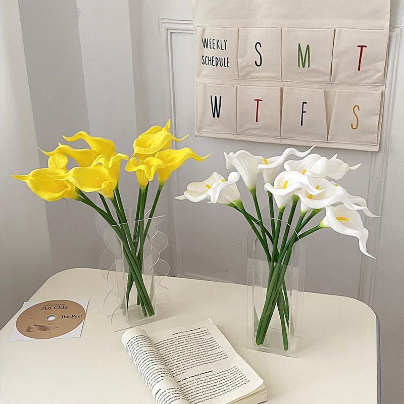Mini Calla Lily Artificial Flowers For Wedding Decor Home Office Props Photography