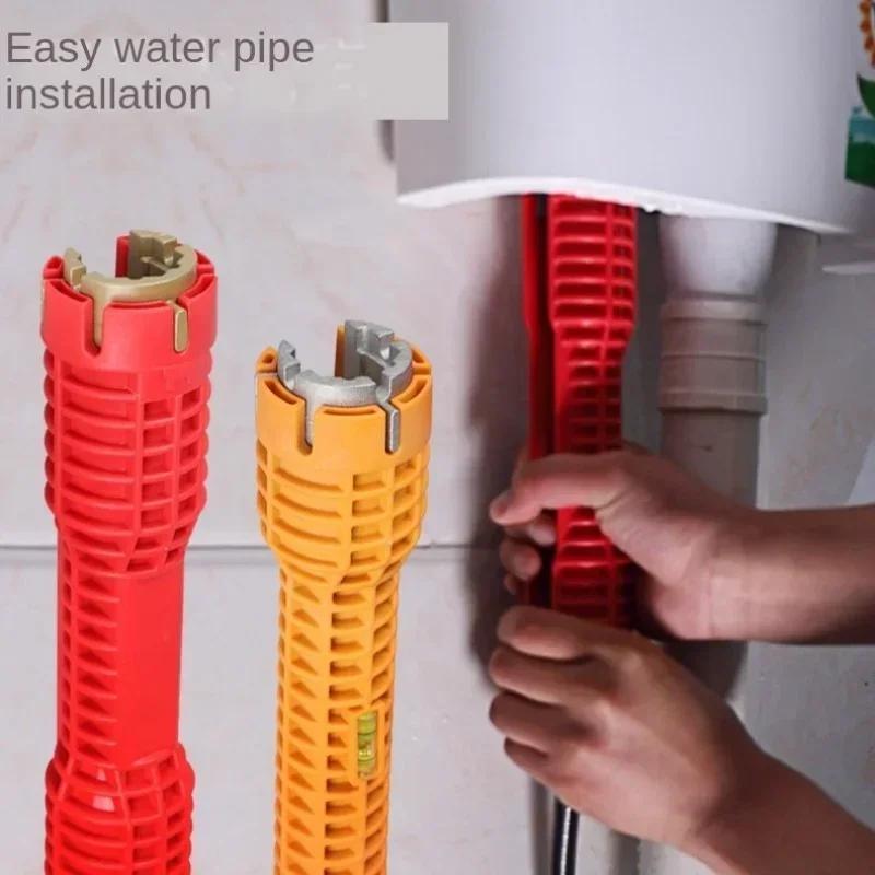 Cheie sanitară multifuncțională pentru podeaua pelviană Manșon conducător Dezasamblare Robinet Conductă Chiuvetă Instrument de instalare Doar sanitar