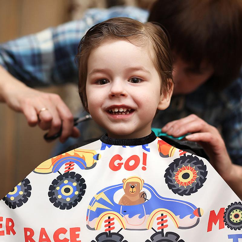 Kids Cartoon Car Haircut Hairdresser Cape Professional Hair-Cut Salon Barber Wrap Cutting Gown Hair Care Styling Supplies