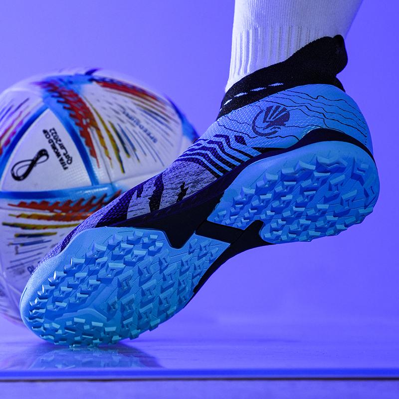 Men's High-top Sock Mouth Football Shoes Youth Sports Shoes Football Training Shoes Art Makeup Lawn Children Football Boots