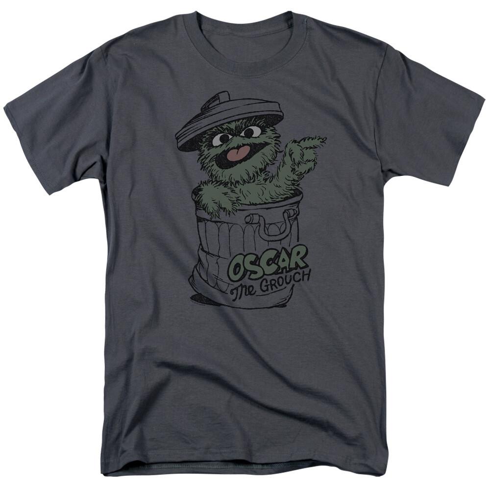 Sesame Street Early Grouch T Shirt Mens Licensed Classic TV Oscar Charcoal XXXXL