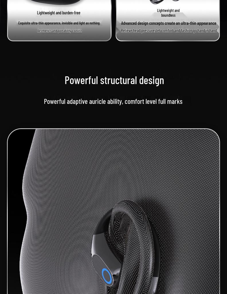 OWS Bone Conduction Bluetooth Headphones: Wireless In-Ear Sports with Long Battery Life and Digital Display