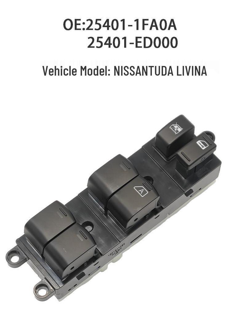 Right-Hand Power Window Switch Assembly for NISSAN TIIDA/LIVINA (Part No. 25401-1FA0A).