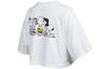 PEANUTS Crop Tops Women's White Crew Neck Moderate 531158-02