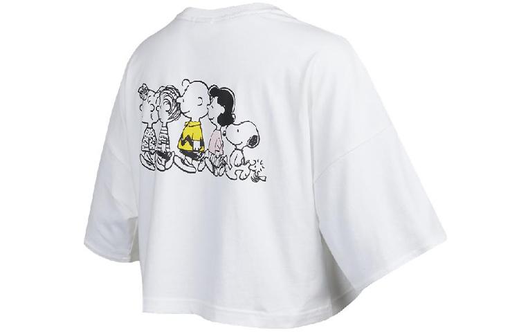 PUMA PEANUTS Crop Tops Women s White Crew Neck Moderate 531158-02 L